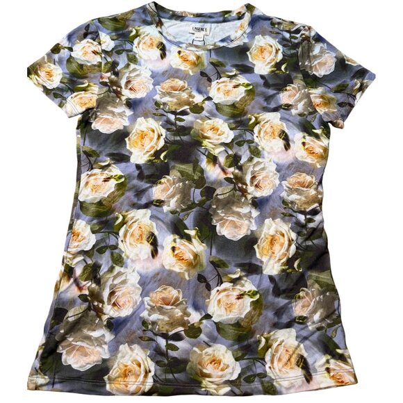 L’AGENCE Ressi Fitted Tee in Multi Cluster Floral Print Size XS New With Tags - Picture 10 of 12